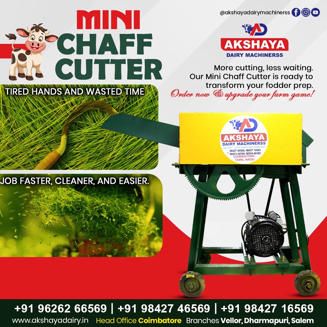 Mini Chaff Cutter for Dairy Farms – Made in Coimbatore by Akshaya Dairy